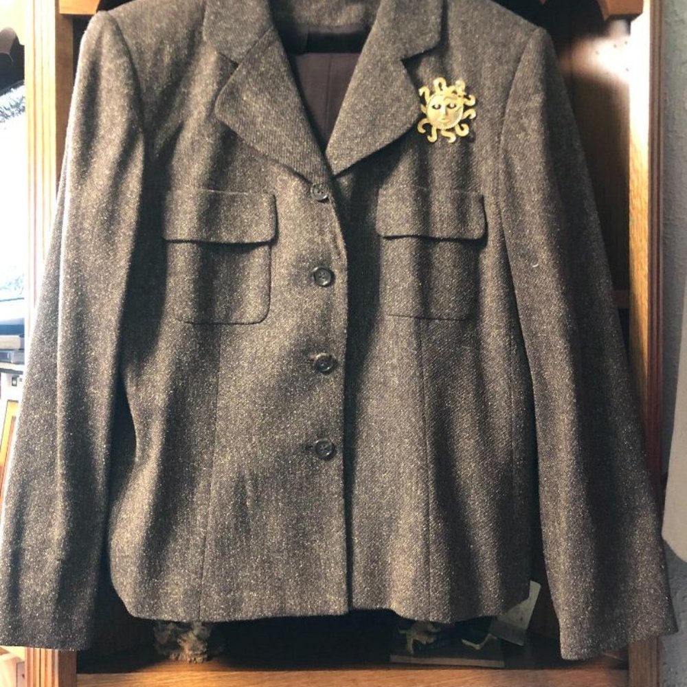 Brown womens jacket with pants